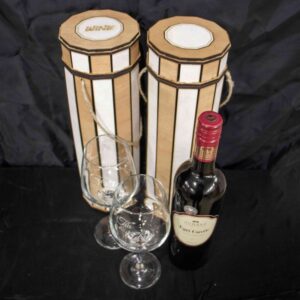 Tetején gravírozható boros doboz