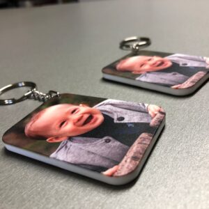 Nyomtatott műanyag kulcstartó