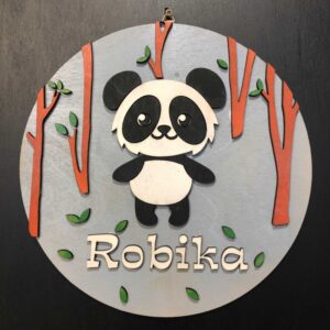 Gravírozott állatos dekoráció névvel