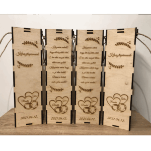 Gravírozott esküvői boros doboz