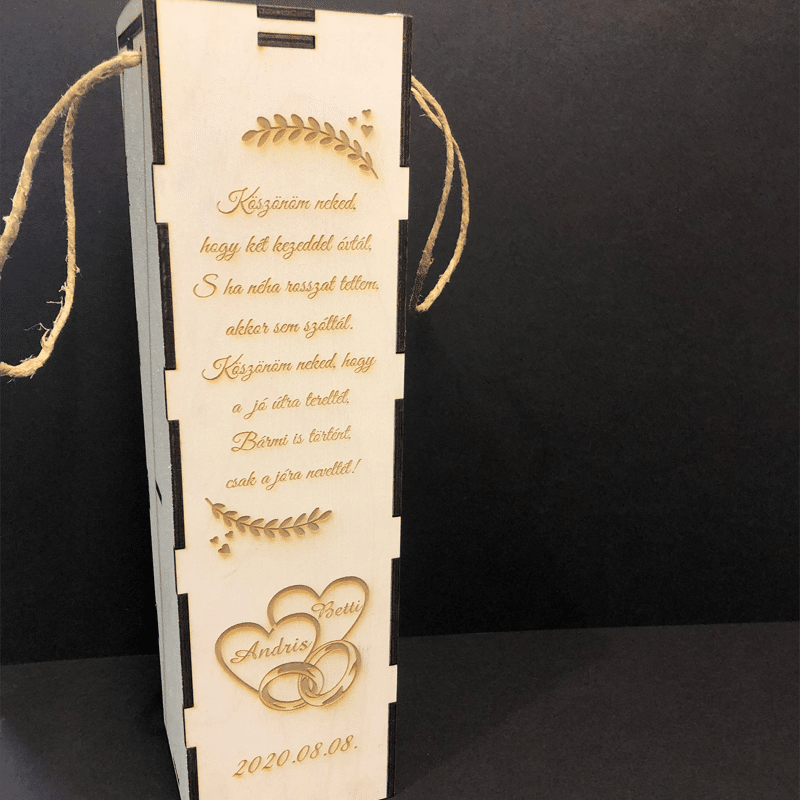 Gravírozott esküvői boros doboz - Image 5