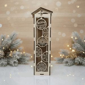 Gravírozott karácsonyi pálinkás doboz