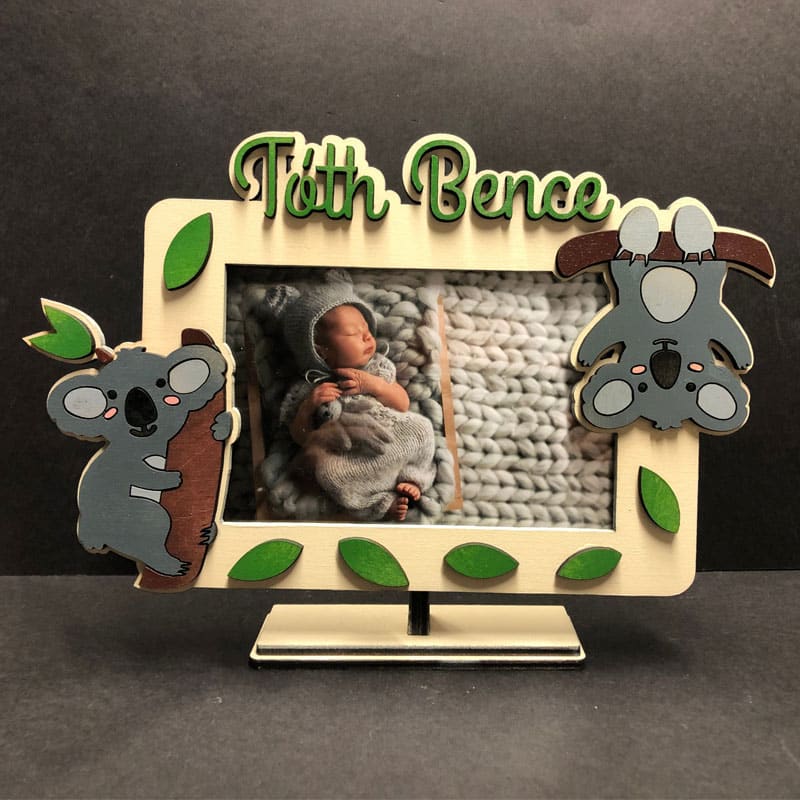 Gravírozott állatkás gyermek képkeret