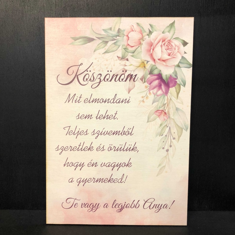 Nyomtatott fa tábla - Köszönöm... - Image 2