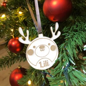 Gravírozott vidám mintás karácsonyfadísz