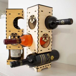 Gravírozott bort tartó boros doboz