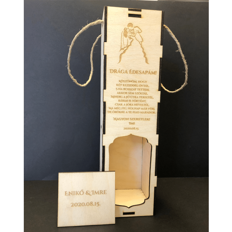 Gravírozott esküvői boros doboz - Image 4