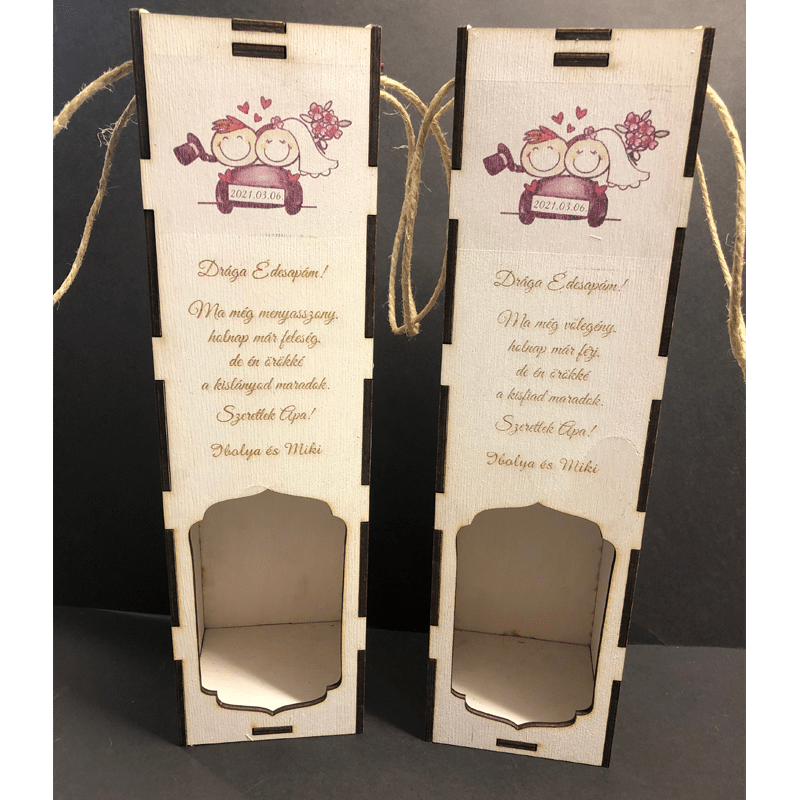 Gravírozott fényképes pálinkás doboz