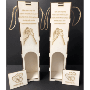 Gravírozott esküvői pálinkás doboz