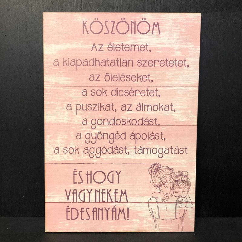Nyomtatott fa tábla - Köszönöm az életemet... - Image 2