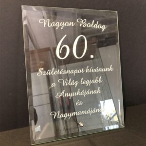 Nagy gravírozható üveg plakett