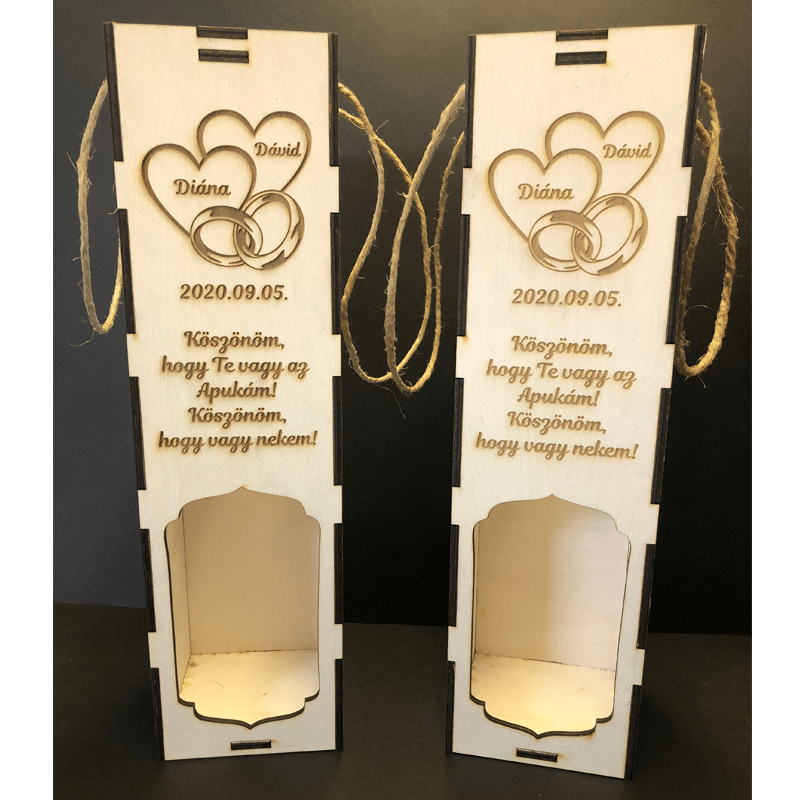 Gravírozott esküvői boros doboz - Image 7