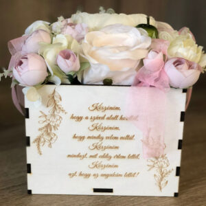 Gravírozott virág mintás virágdoboz